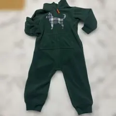 carter's 犬刺繍 ダークグリーンロンパース 70 9M