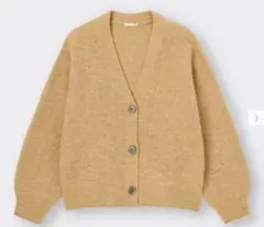 GU パフィータッチパフスリーブカーディガン イエロー L