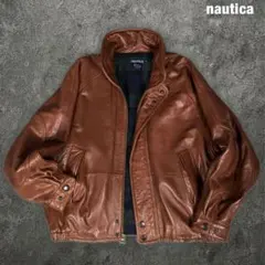 nautica 90s ビンテージ 本革 レザージャケット ブルゾン ノーティカのサムネイル
