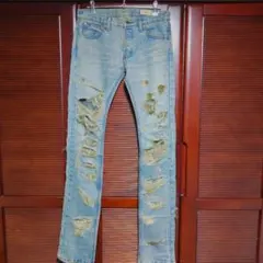 BALMAIN PARIS サイドライン ダメージデニム スキニー メンズ - メルカリ