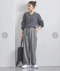 美品 ユナイテッドアローズ ワイド イージーパンツ グレー