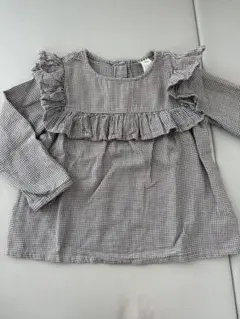 H&M チェック柄フリルシャツ