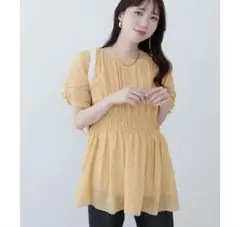 【natural couture】＜osono＞ねじり袖ペプラムチュニック 夏のサムネイル
