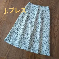 J. Press 膝丈フレアスカート 花柄　コットン100%　11号のサムネイル