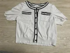 GU フロントポケットバイカラーカーディガン