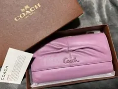 COACH ピンク レザー 長財布