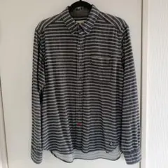 Beams Heart ストライプ長袖シャツ L グレー