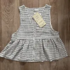 タグ付新品未使用　ツイード　フレアベスト ペプラムベスト　ラメ　Lサイズ