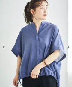 【美品】ルクールブラン シアー麻シャンブレードロストギャザーシャツのサムネイル