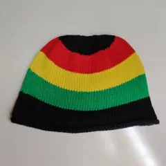 90s ラスタカラー ニット帽 ビーニー