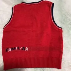 ファミリア　90 ニットベスト　赤　セーター　レア　レトロ　希少