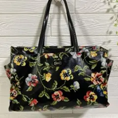 FEILER トートバック ボストンバッグ 花柄ブラック多収納　旅行バッグのサムネイル
