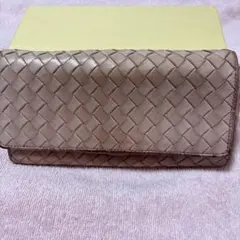 COMME CA DU MODE 長財布 編み込みレザー ピンクベージュのサムネイル