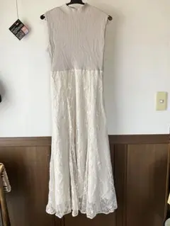 Mystrada リブニット×レース ドッキングワンピース 36