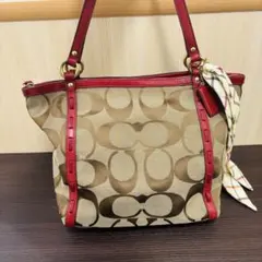 COACH コーチ シグネチャー キャンバストート スカーフ付き
