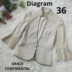【グレースコンチネンタルダイアグラム】Diagram ノーカラージャケット 36 Diagram（ダイアグラム） WOMEN ジャケット GRACE CONTINENTAL