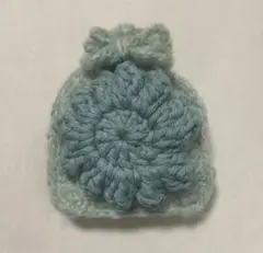 お花　巾着　編み物　ハンドメイドAirPodsケース小物入れ