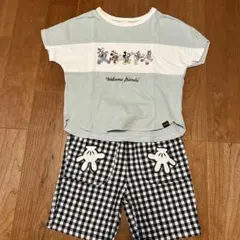 プティマイン＆フタフタミッキーTシャツショートパンツセット120 春夏秋