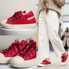 converse オールスター 100 クリムゾンレッドOX 撥水 23cm