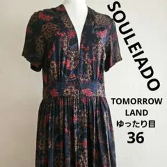 美品⭐SOULEIADO ソレイアード Vネック 花柄 ワンピース ロング丈のサムネイル