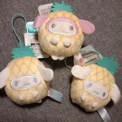 サンリオ キャラクターズ フルーツ着ぐるみ マスコット　パイン　 3個セット