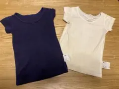 ネイビー・ホワイト シャツ肌着 2枚セット