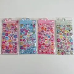 【未使用】3Dレリーフステッカー ウォーター 4枚セット ボンボンドロップシール