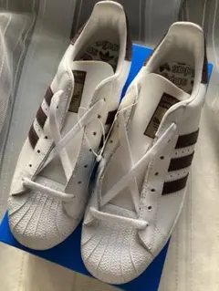 adidas アディダス スーパースター 白/茶 金べロ 未使用 26.5