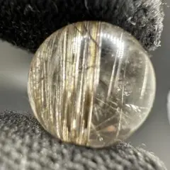 【一点物】ヘマタイト共生 シルバールチルクォーツ 丸玉 13mm 天然石金運開運