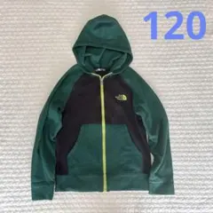 ノースフェイス　キッズ　フリースパーカー　グリーンブラック