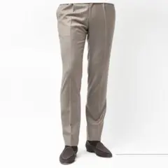 Incotex ウールサキソニー スラックス グレージュ