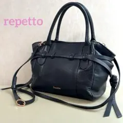 ＊美品＊レペット ジゼル 2WAY ショルダーバッグ ハンドバッグ 黒 レザーのサムネイル