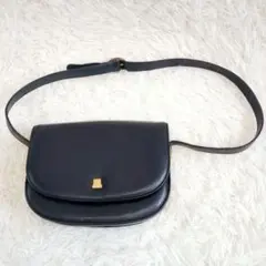 希少✨️入手困難　ランバン　レザーショルダーバッグ　ネイビー　濃紺　肩掛け