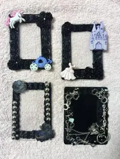 硬質カードケースデコ　ホイップデコ　黒4点