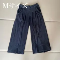 レディース ガウチョパンツ ガウチョ ダークブルー デニム Mサイズ M