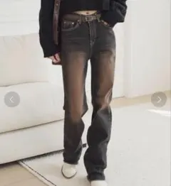 unemansion ビンテージデニム　ローウエスト　ブラック