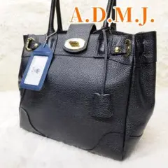 【極美品】A.D.M.J ハンドバッグ ショルダー トート 肩掛け チャーム