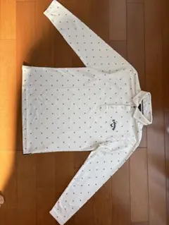 Callaway 長袖ポロシャツ M ホワイト ドット柄