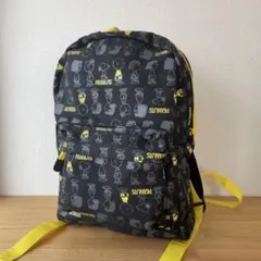 【美品】スヌーピー リュック SNOOPY 黒 総柄リュック
