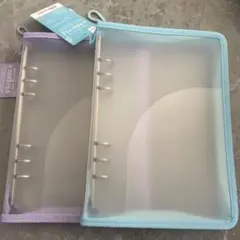 2点　6リングファイル　ジッパー　6穴バインダー　A5 シール帳　ダイソー