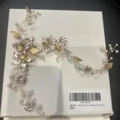 花と葉モチーフ ヘアアクセサリー ゴールド シルバー