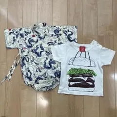 【80cm 2点】 OJICO オジコ 2A Tシャツ 甚平 ロンパースのサムネイル