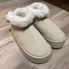 ブーツ　リボン　ムートン