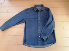 【極美品】GU デニム長袖シャツ 胸ポケット付き ユルダボ