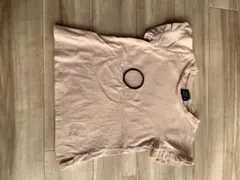 プティマイン　ピンク フリル袖 Tシャツ 110