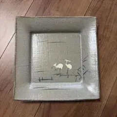 たち吉★和食器 角皿 銘々皿 鷺サギの絵 陶器のサムネイル