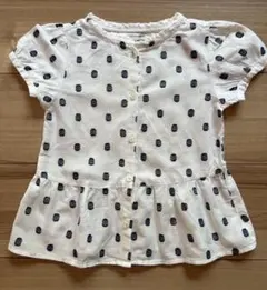 グローバルワーク　刺繍ドットシャツ　100