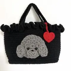☆ハンドメイド☆巾着付き丸底トートバック トイプードル - メルカリ