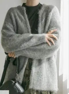 美品！アーバンリサーチドアーズ アルパカミックスシャギーニットカーディガン