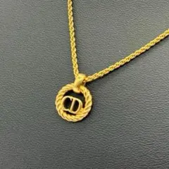 希少 Dior ディオール ネックレス CD ロゴ サークル 刻印 ゴールド